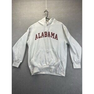 University Alabama Hoodie Adult Medium Crimson Tide MV Sport White Sweatshirt